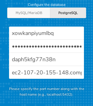 Nextcloud Setup - Database Credentials