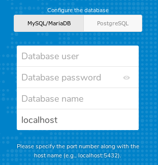 Nextcloud Setup - Initial Database